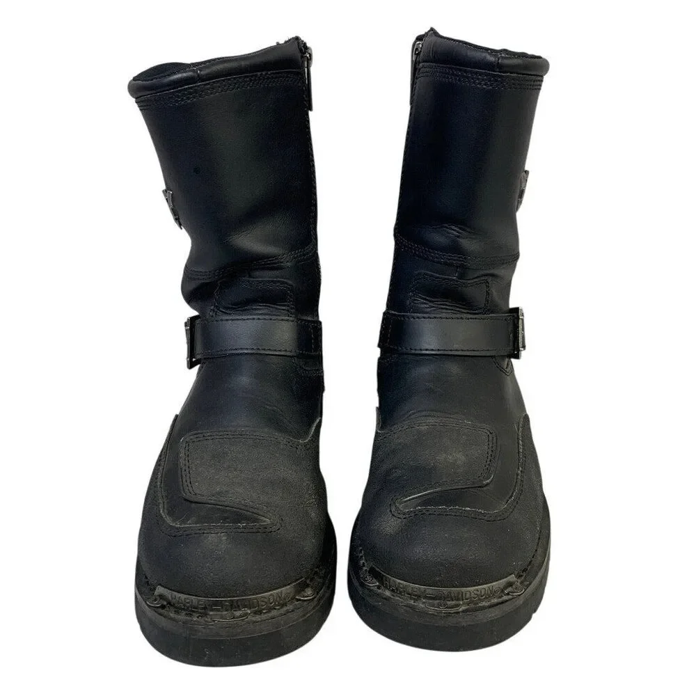 Harley Davidson Mens Size 11 Black Leather Motorcycle Side Zip Shift Boots